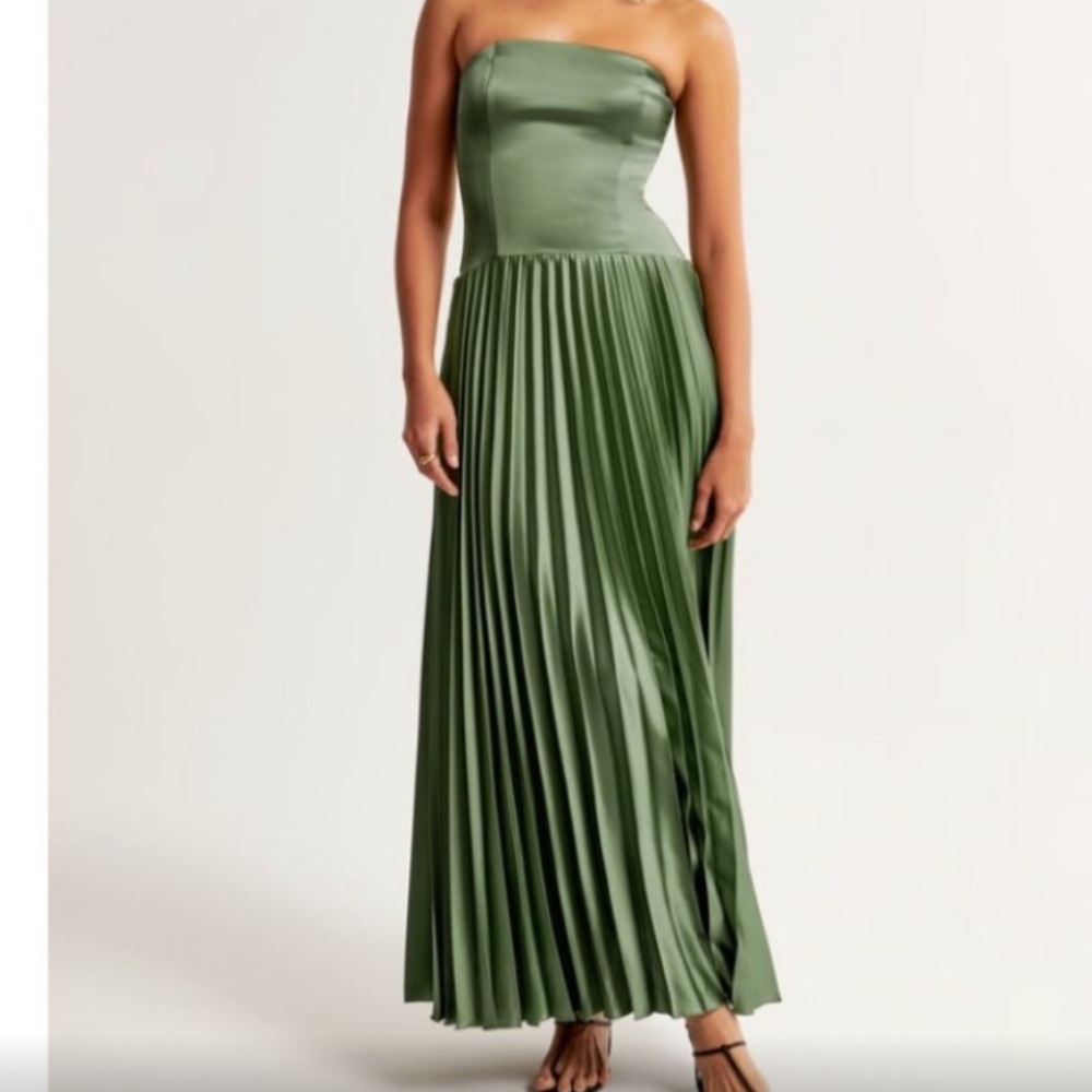 Abercrombie Strapless Green Maxi Dress
